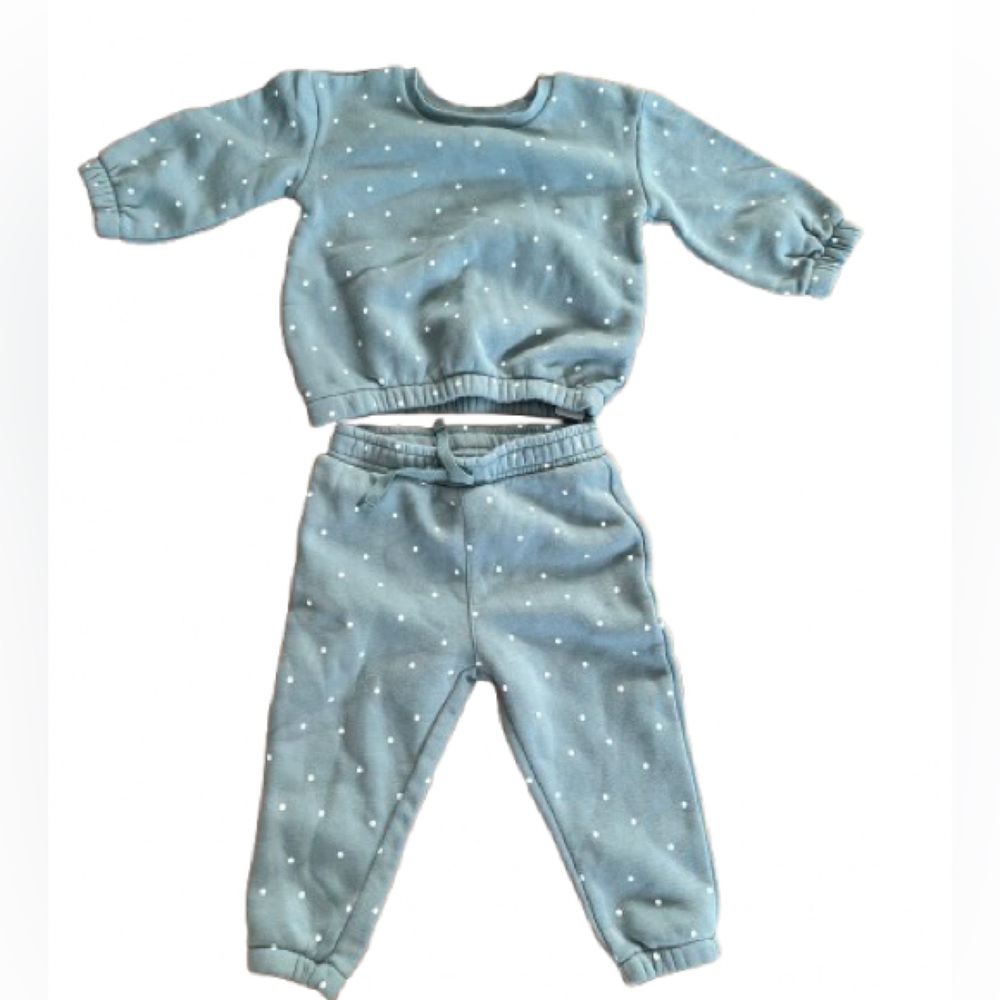 Primark Teal and White Polka Dot SweatSuit Set - NWOT